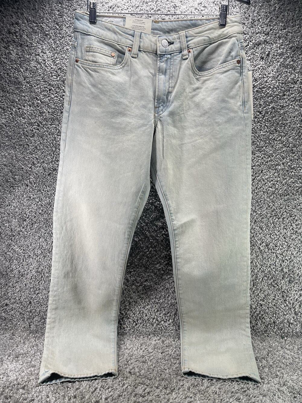 H&M Mens Size W31x32 Jeans Straight Regular Fit Denim Classic Light Wash New Tag